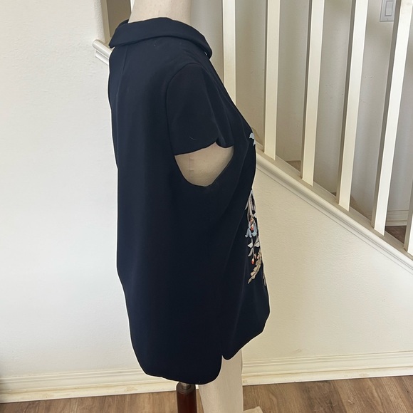 TED BAKER Kyoto Garden print embroidered floral butterfly collar blouse top - Picture 4 of 13